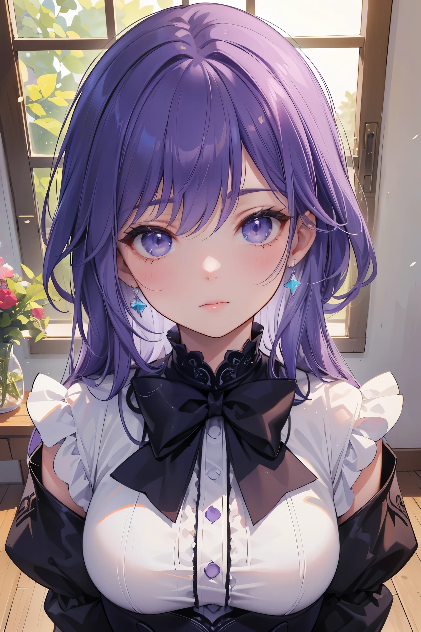 obra maestra, Mejor calidad, (Fondo de pantalla CG unificado 8k muy detallado), (Mejor calidad), (best illustration), (mejor sombra), (Stable diffusion model), Violeta Evergarden, espumoso, Hermoso, dormitorio de estilo victoriano, dynamic lighting, profundidad de campo y en varios lugares