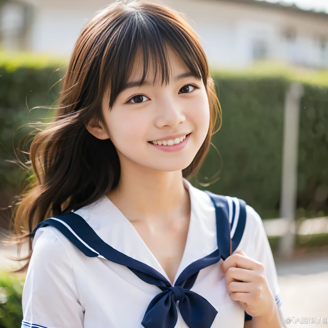 cleavage, the chest of the shirt is wide open, embarrassed , 1girl, cute, 18 years old, smiling, look at viewer, sailor uniform, seifuku, photo, realistic, best quality, hires, detailed face, classroom, detailed background, diffused lighting, depth of field, bokeh, , portrait, , ( masterpiece), accurate, anatomically correct, f/1.8, 90mm, Fujifilm GFX 50R, raw photo, regina display, super detail, high details, high quality, best quality, highres, UHD, 1080p HD, 4K, 8K, beauty, Slender , standing,