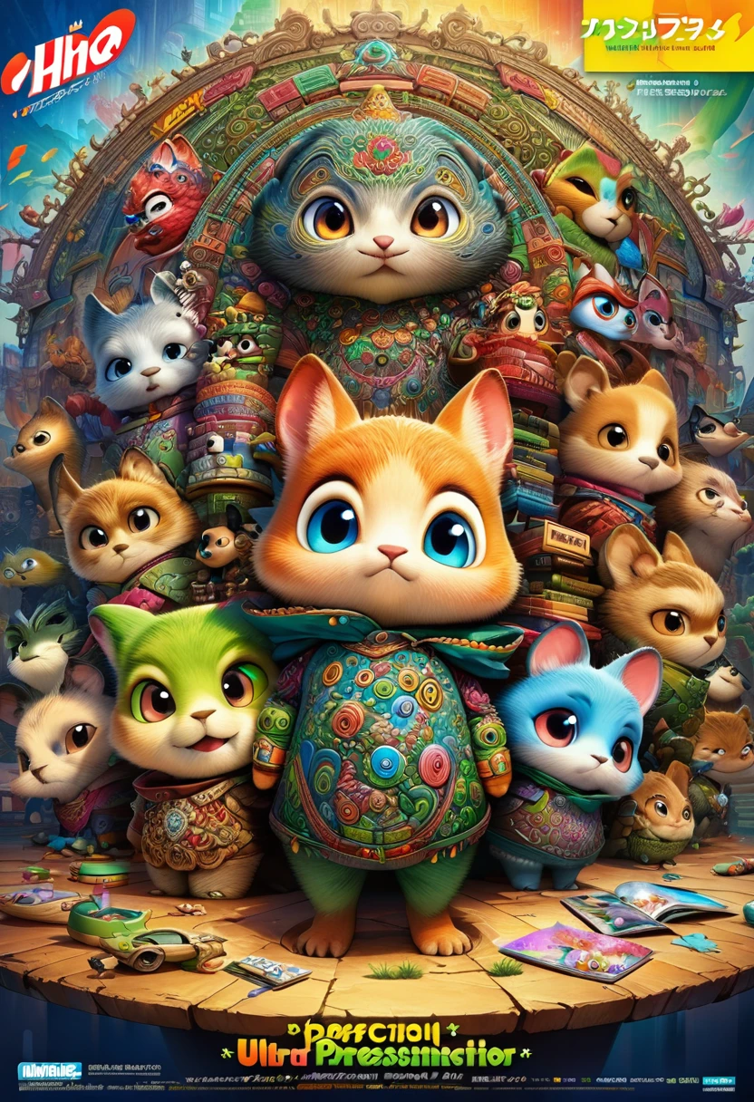 (magazine cover art style:1.3), cute, chibi, (movie "Zootopia":0.5), (best quality, perfect masterpiece, Representative work, official art, Professional, high details, Ultra intricate detailed:1.3)