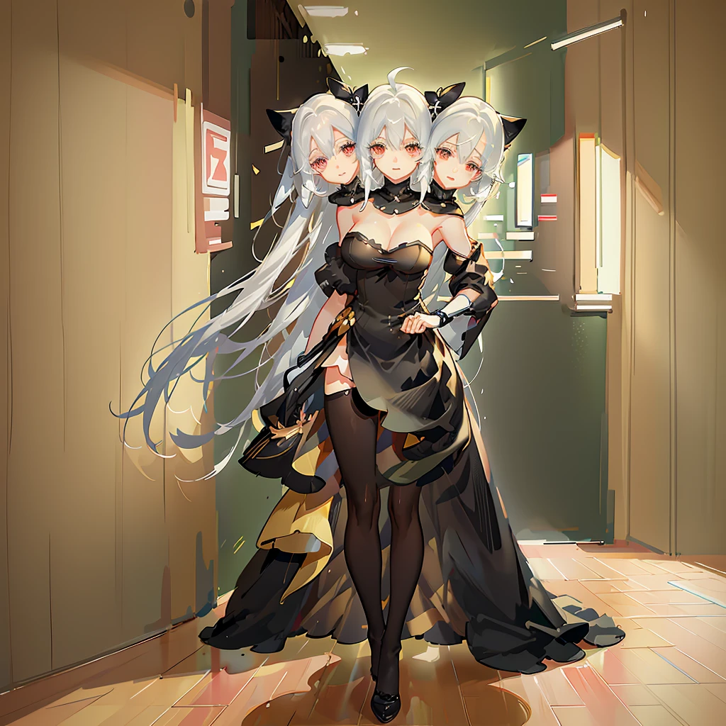 [[[[[[[[kacyu, as109]]]]]]]],(masterpiece, best quality), (3heads:1.5), 1girl, best resolution, anime girl with three different hair styles and a black dress, silver hair girl, with multiple eyes, no faces, digital anime illustration, multiple faces, anime style portrait, digital art on pixiv, girl silver hair, perfect android girl family, in an anime style, anime styled digital art, anime style illustration, digital anime art, artwork in the style of guweiz，masterpiece, illustration, beautiful, 4k, 8k,