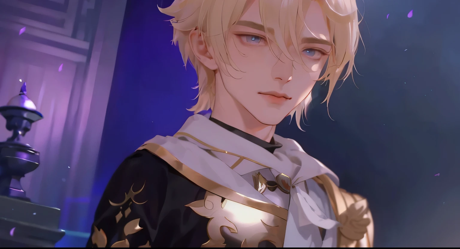 1man, abyss prince, Aether, handsome man, blond short hair, elegantly, close up of a person, Punishing Gray Raven, Final Fantasy, FF7, handsome man, androgynous prince, delicate androgynous prince, handsome prince, zhongli from genshin impact, heise jinyao, casimir art, genshin, loong, royal elegant pose, taisho roman, granblue fantasy