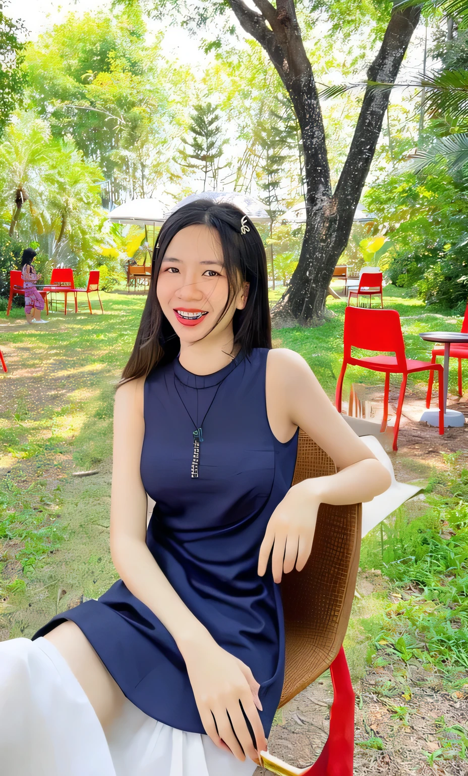Transoarent sexy slender fabric, young girl body