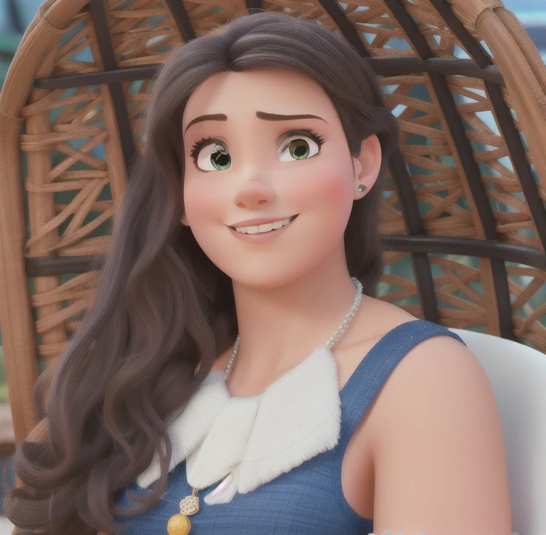 uma mulher branca estilo disney pixar, alta qualidade, melhor qualidade