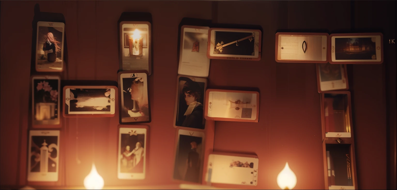 Close-up of a pink wall with a bunch of cards on it, Tarot!!, Tarot card layout, Tarot cards floating, Tarot cards, [ Tarot card ]!!!!!, Tarot, Tarot card style, as a Tarot card, Tarot card enviroment, Tarot style, Major Arcana cards, Major Arcana, Major Arcana palace occult, candles