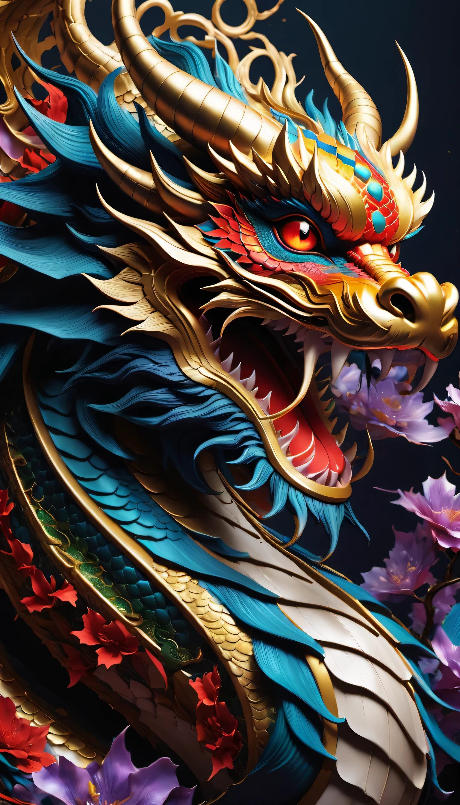 chinese dragon,((magazine cover)),Display of magazine name:Monthly Dragon,Display content title,anime style,cosmic art,digital art,rendering,unreal engine,intricate details,magazine coverらしい文字列,gracefully,great finish,glossy paper,dragon head,Beautiful scales,Curvaceous,delicately and boldly,nice,Highest,masterpiece,Highestmasterpiece,Highestの出来栄え,This is a magazine that sells well..,popular products,lettering,Careful letter placement,Computed configuration,Highestの構図,elements of senderberg，magic element,dark fantasy influence,A terrifyingly beautiful world of dragons,