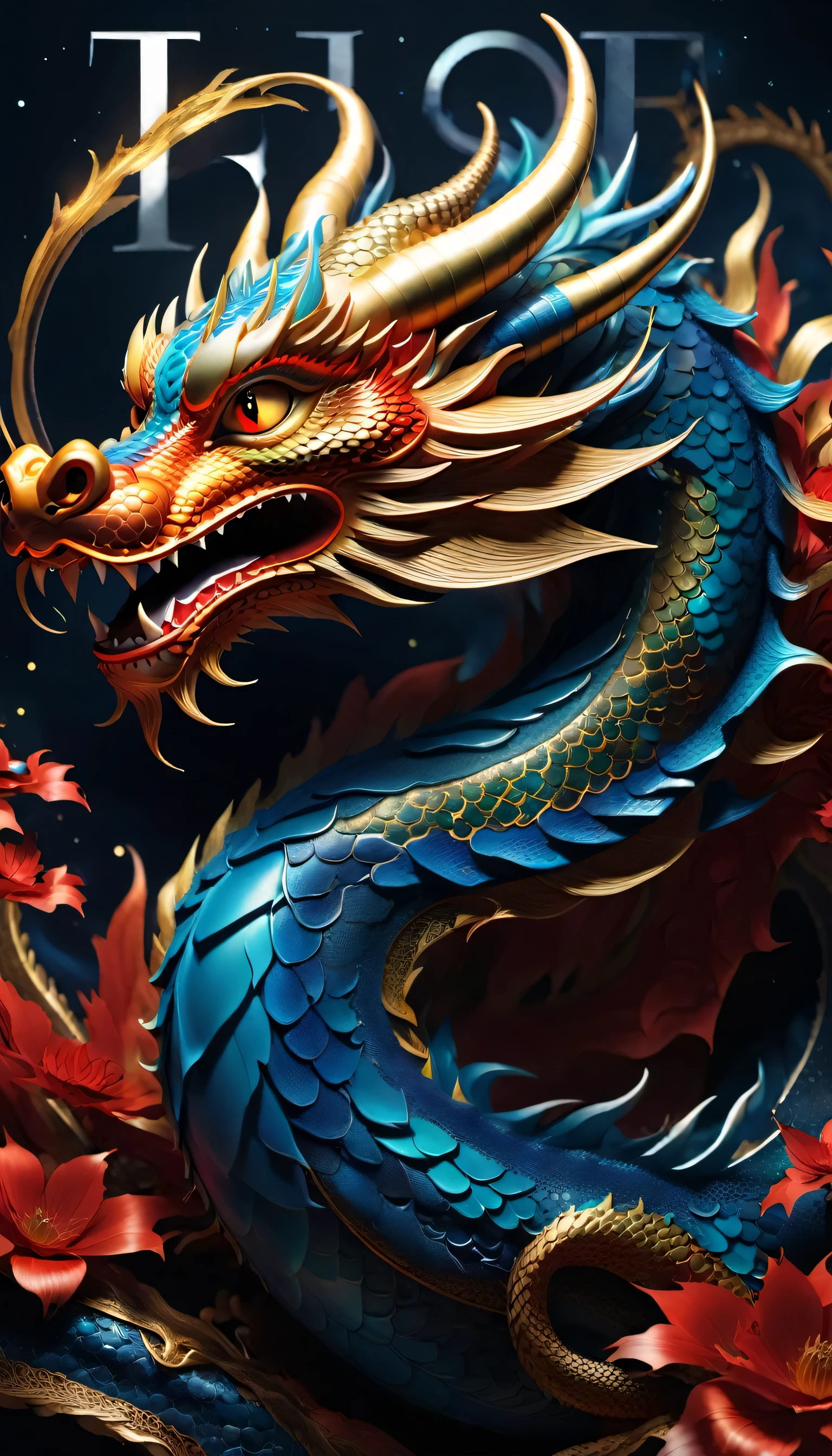 chinese dragon,((magazine cover)),Display of magazine name:Monthly Dragon,Display content title,anime style,cosmic art,digital art,rendering,unreal engine,intricate details,magazine coverらしい文字列,gracefully,great finish,glossy paper,dragon head,Beautiful scales,Curvaceous,delicately and boldly,nice,Highest,masterpiece,Highestmasterpiece,Highestの出来栄え,This is a magazine that sells well..,popular products,lettering,Careful letter placement,Computed configuration,Highestの構図,elements of senderberg，magic element,dark fantasy influence,A terrifyingly beautiful world of dragons,