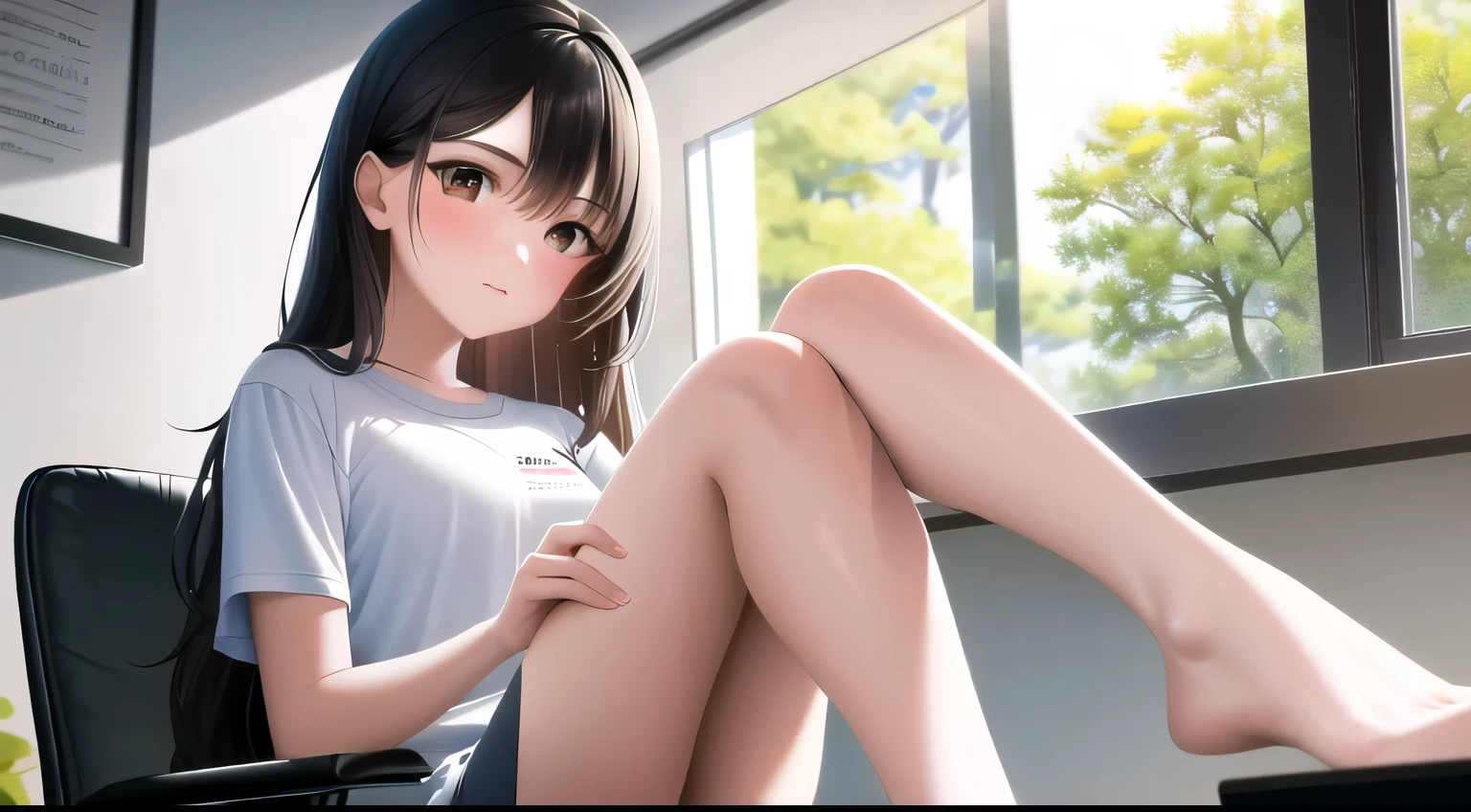 Masterpiece, 1girll, Solo, yukino yukinoshita, Glowing eyes, White sneakers, tennis wear, White miniskirt, White panties, White knee socks, Masterpiece, Top quality, Realistic, Hyper-detailed, Blue sky, tennis court, vibrator in pantie