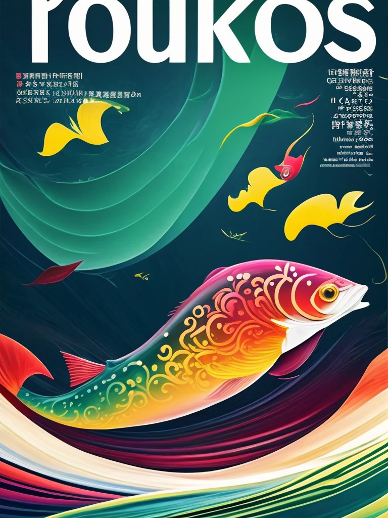 Magazine cover 1.2 magazine cover 1.2 Magazine cover 1.2 masterpieces. The complex and detailed dream-like art style has a big fish jumping upward. The dynamic is bright and clear. The waves in the sea are fluid and dynamic. The dark green gradient on the waves is complex and detailed. Inspired by Victor Wei's rich Chinese style, the colors and lines of his works are of apps with a personal touch,The content of the screen is very unreal,It's like a dream world combining traditional and digital technology,Produce captivating and imaginative masterpieces of art, top quality, Best quality magazine covers