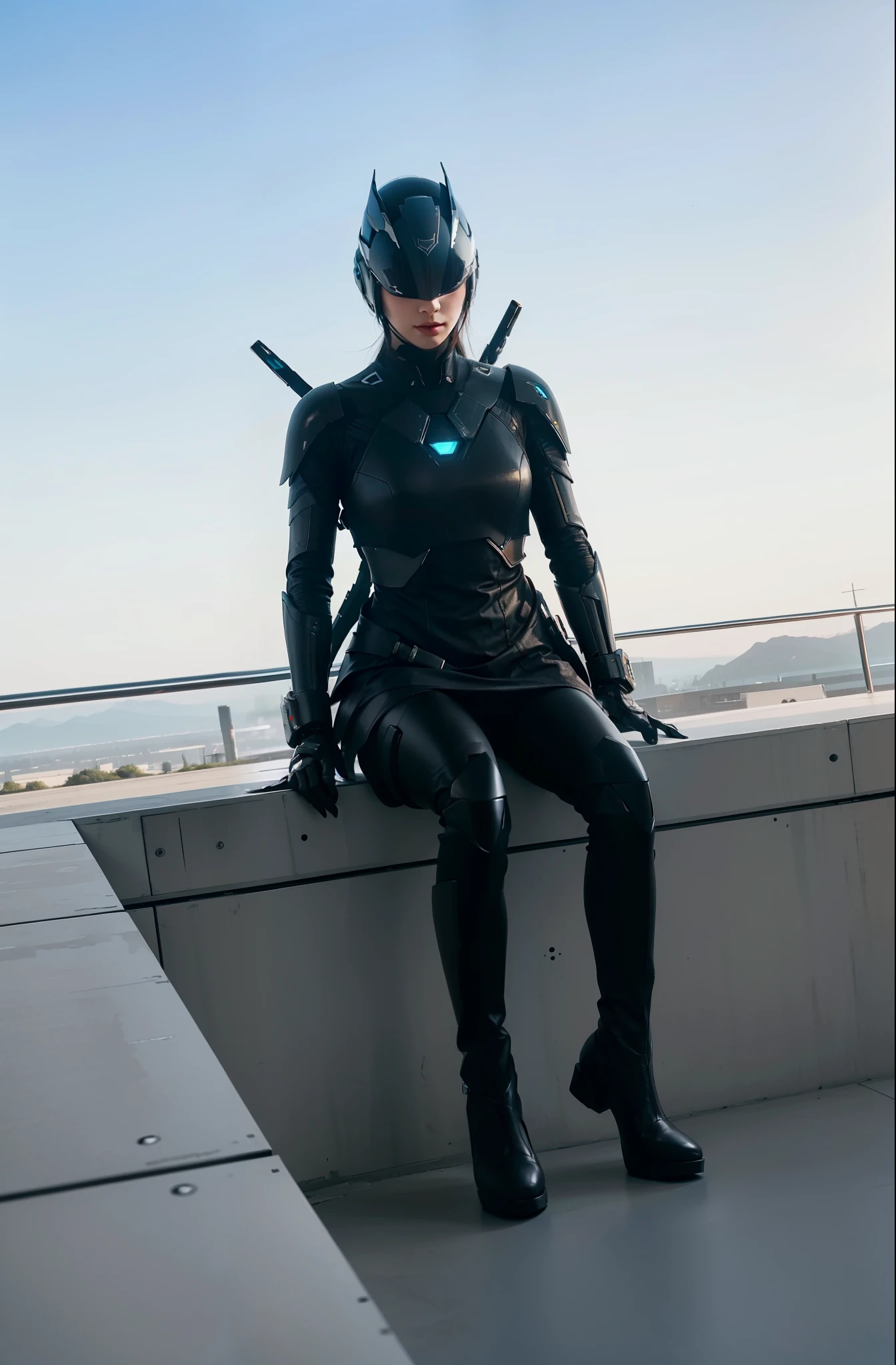 futuristic high tech style,best quality,fairy skin,(every time :1.2),Everlasting,super detailed,actual,high quality,lighting,Ray tracing,ultra high definition,upper part of body, Future Iron Man mecha,shooting,Battery,Launching equipment,large caliber artillery,Rostland 8k,Mecha Cyber Armored Tank Girl,Wearing a cyberpunk technology helmet,Star Warframe Helmet,Has a breathing light,The armor of the future shines,armed cannon,High-tech armor,Wearing a pair of high-heeled boots