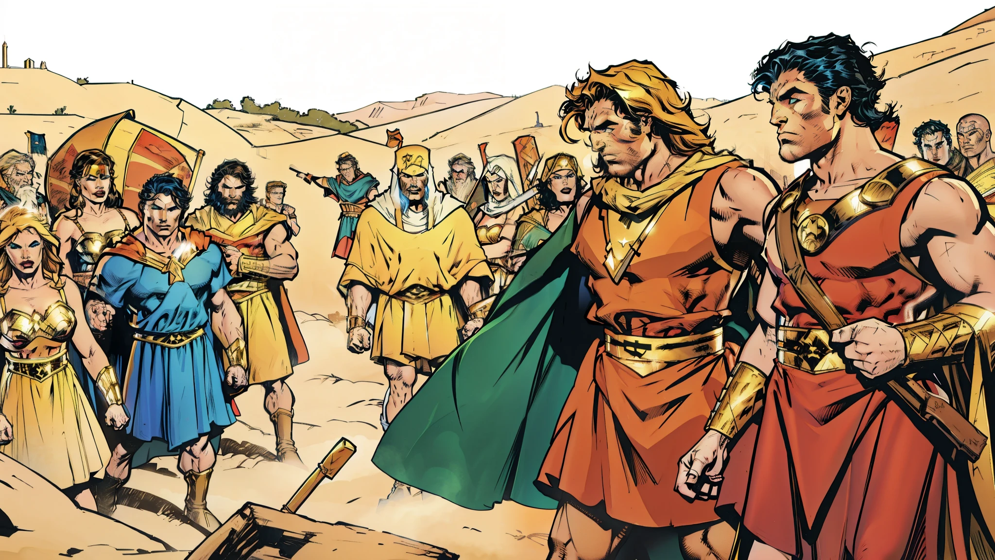 Biblical setting. BIBLICAL COSTUMES. biblical style. Estilo marvel comics