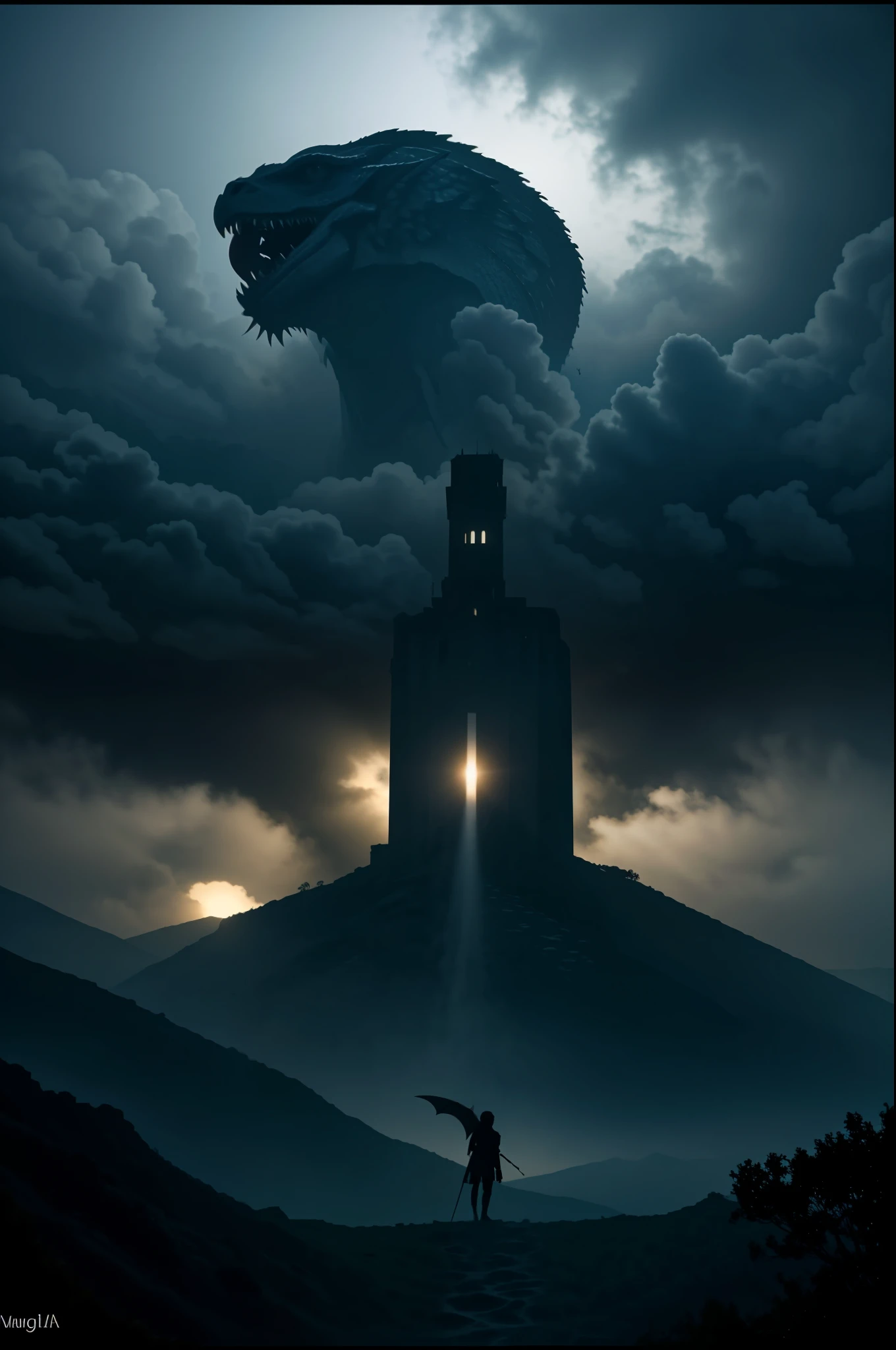 (Mejor calidad,4k,8K,high resolution,obra maestra:1.2),ultra detallado,(realista,photorealista,photo-realista:1.37),Daenerys Targaryen,Jon Nieve,epic battle,Detalles intrincados, intense action,Dragon fire,fierce determination,cielos siniestros,Paisaje devastado por la guerra,poses heroicas,
dramatic lighting,dragon scales, emblema targaryen, La espada de acero valyrio de Jon, expresiones intensas, Humo y cenizas, suelo cubierto de nieve, armadura manchada de sangre, viento helado, victoria inminente,
vivid colors, tonos oscuros y arenosos, rojos ardientes, azules helados, grises cenizos, reflejos dorados, foggy atmosphere, Epic fantasy style.