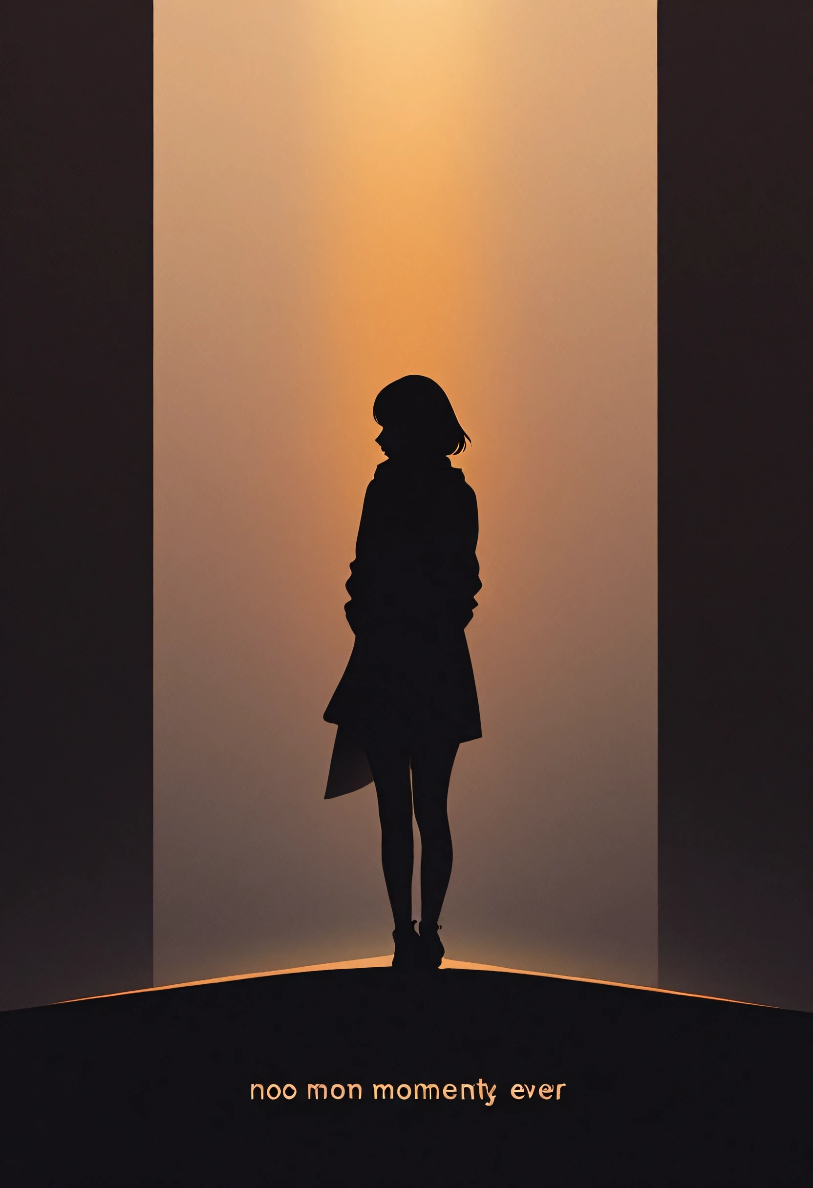 one of the iconic scenes "I'm watching", simple silhouette, simple message illustration, With a deep story, Balances cool overlays with warm, natural enhancements。, no shadow balance, best moment ever, Back Up Angle, Deep stylized vector art,