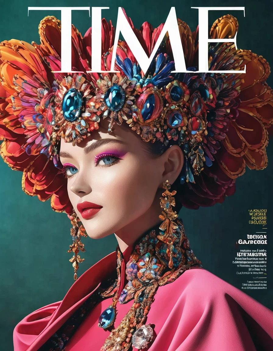 Magazine Cover, aesthetic, time magazine, (a girl with) vibrant colorful hair, striking pose, stylish clothes, confident smile, dynamic background, (high fashion),(realistic),(studio lighting), (best quality,4k,highres), (portrait), (best quality,4k,8k,highres,masterpiece:1.2),ultra-detailed,(realistic,photorealistic,photo-realistic:1.37), glossy finish, vibrant colors, captivating design, professional models, iconic logo, striking typography, dynamic layout, eye-catching headlines, fashion-forward, cutting-edge style, innovative concepts, influential personalities, trendsetting fashion, in-depth articles, thought-provoking content, modern lifestyle, cultural impact, timeless appeal, stylish accessories, glamorous photo shoots, international appeal, diverse perspectives, high-fashion editorials, exclusive interviews, top-notch journalism, exquisite craftsmanship, visual storytelling, captivating cover story, captivating imagery, iconic fashion brands, avant-garde makeup, luxurious fabrics, elegant patterns, high-quality printing, sophisticated layout, trend forecasting, inspiring visuals, stunning art direction, must-read issue.