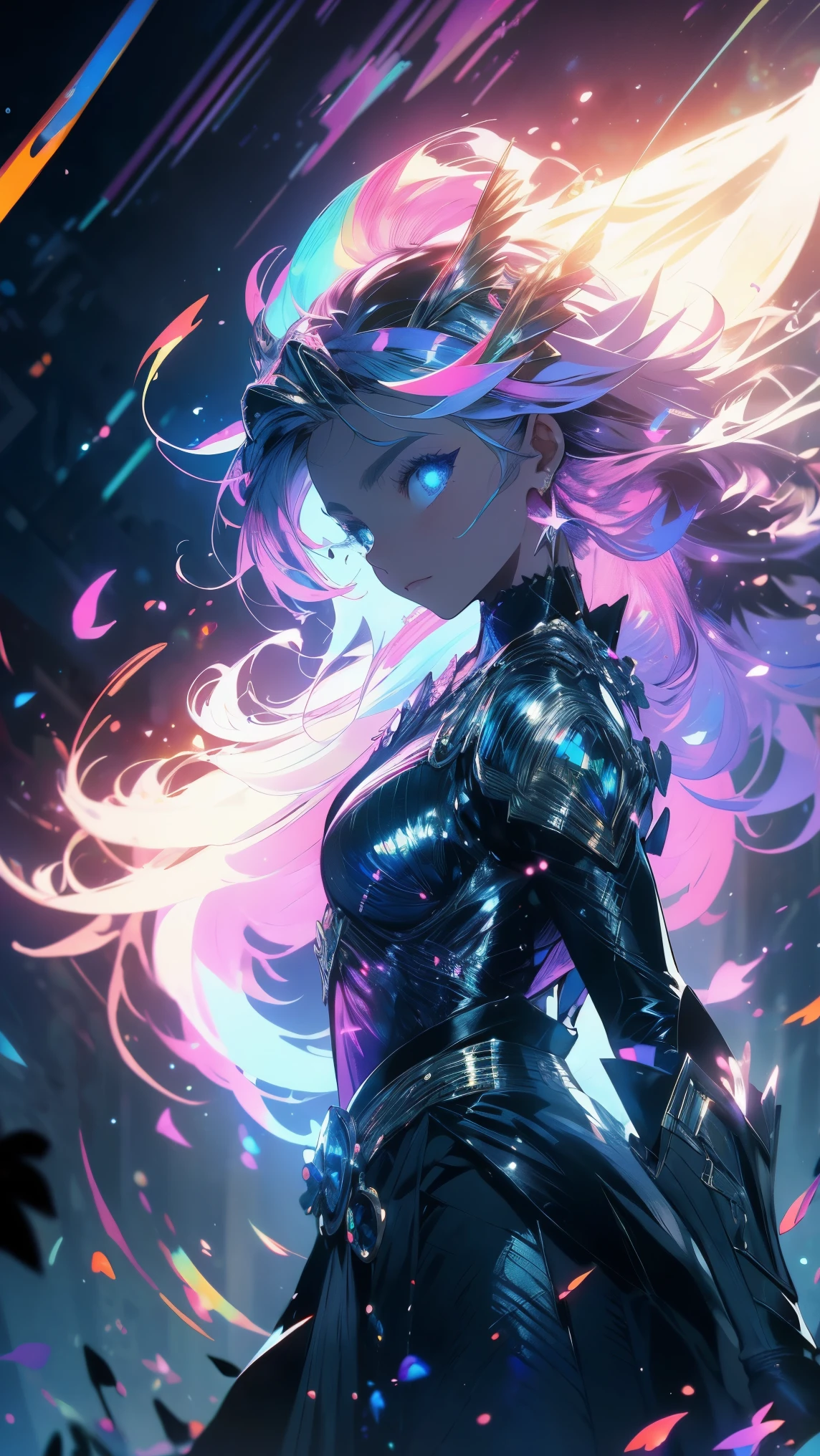 parte maestra, Gorgeous, paisaje, (((No_HumaNos))), Noche, flor, garden, cielo estrellado, constelaciones, impresionante, vista, agua, warm, acogedor, peaceful, Meteoro, cosmico, magia, magia, particles, Justo, ((fireflies)),Enchanted mystical girl, neon colored butterflies, mini hadas doradas, Hongos brillantes que liberan polen., (ultrarrealista), {Fondo de pantalla de unidad CG de 8k extremadamente detallado}, (una vista baja que prioriza toda la escena), (vista de campo abierto), (low angle shot), (destacar: 1.5), (luz baja: 1.0), (warm light source: 1.0), detalles complejos, (colores iridiscentes: 1.5), (bright lighting), (atmospheric lighting), naturaleza, magical