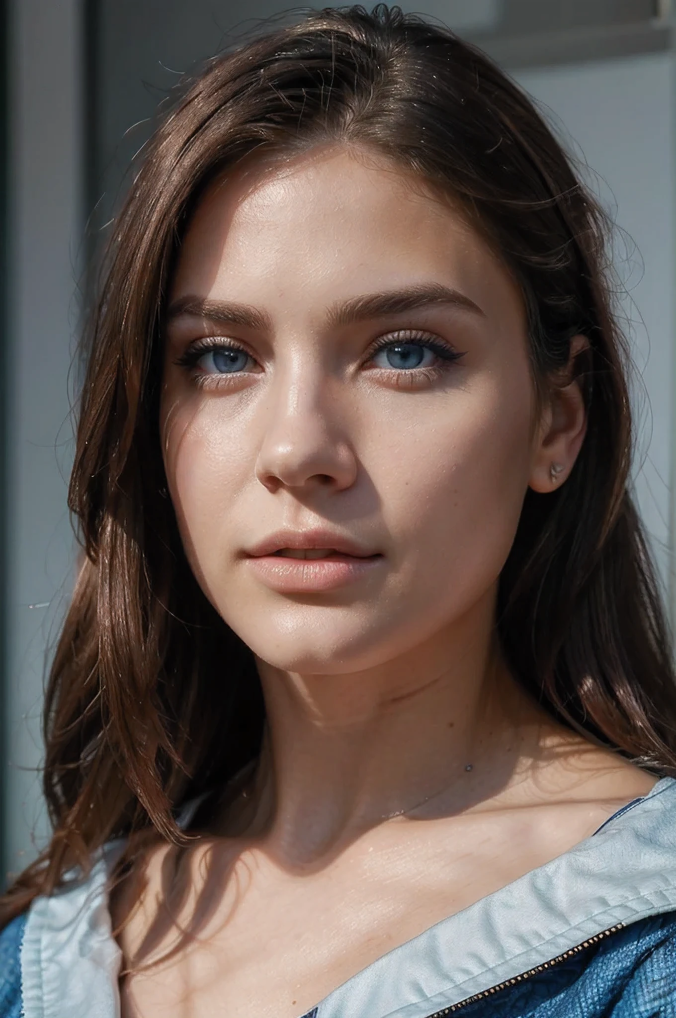 (Melhor qualidade,realista:1.37),retrato,Pele limpa,cabelo liso,olhos azuis,Foto de perfil em HD de um jovem influenciador,1080x1080,resolution,photo-realista details,maquiagem robusta,beautiful lighting,cores vivas,cabelo perfeitamente penteado,Attractive Expression,roupas modernas,Contemporary antecedents
