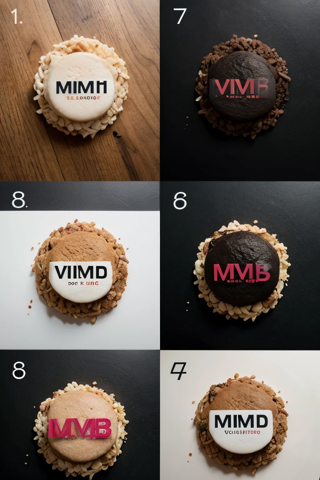 Crea un logo de color negro con las iniciales de V M para una marca de comida

