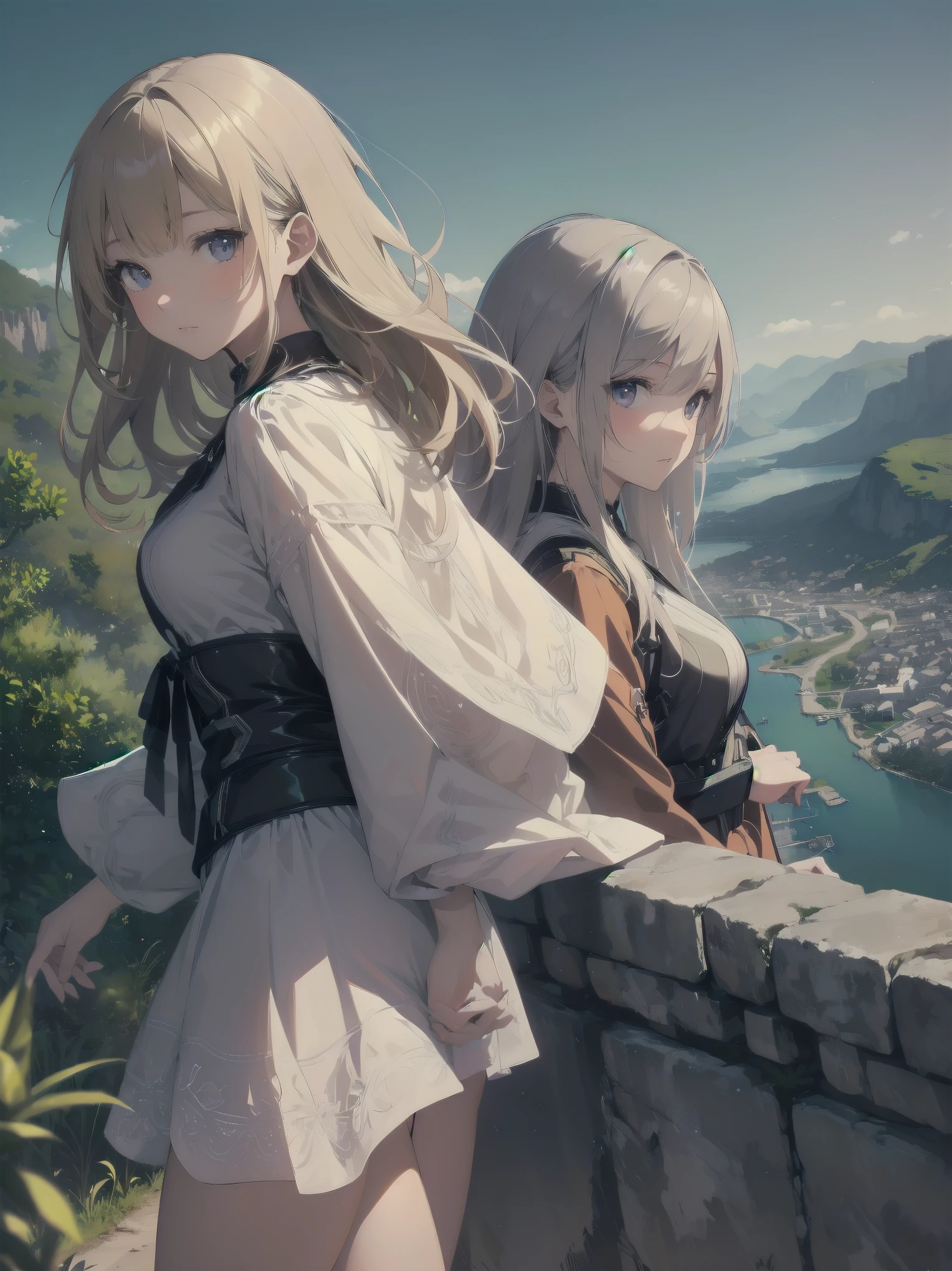 Super detailed illustrations , finely, quality, (masterpiece:1.2) , (photo realistic:1.2) , (best quality) , (fine skin:1.3) , (intricate details) , ray tracing, dramatic, pretty girl, A brave traveler was navigating a winding mountain road., She marveled at the breathtaking views of the valley below..