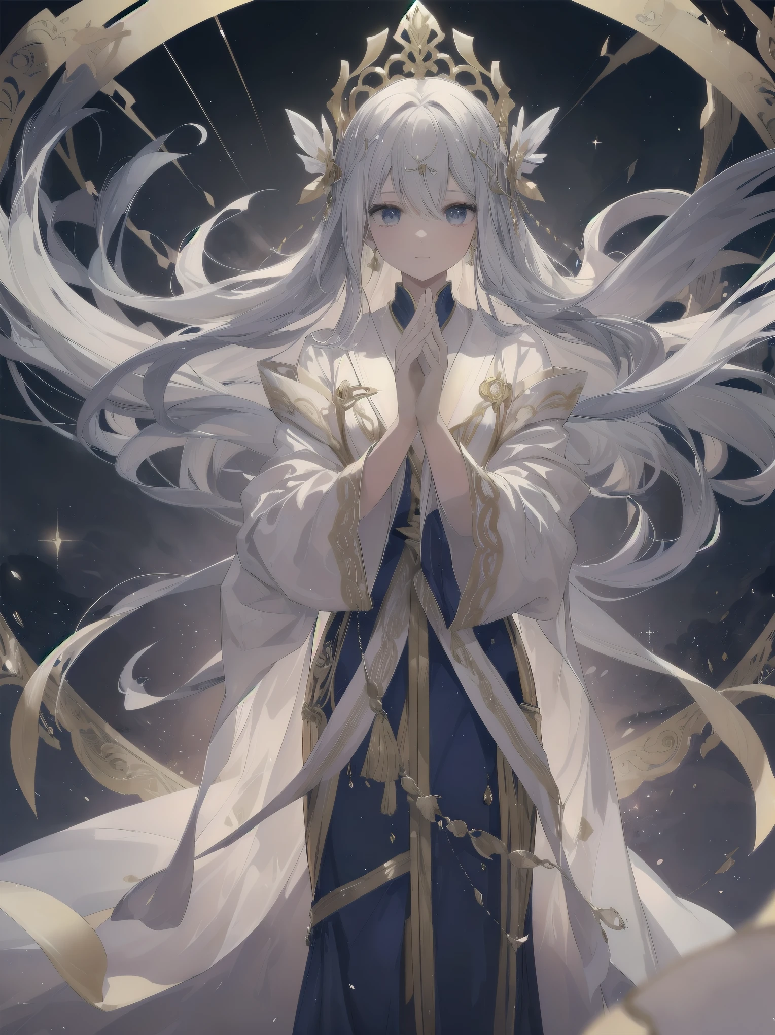 In this world, the inhabitants are all dressed in flowing, elegant robes that seem to shimmer and shine in the light. They move about with grace and precision, their movements seemingly choreographed to the rhythm of the celestial music that fills the air. The atmosphere is one of peace and tranquility, as if all worries and cares have been left behind in the mortal realm.
