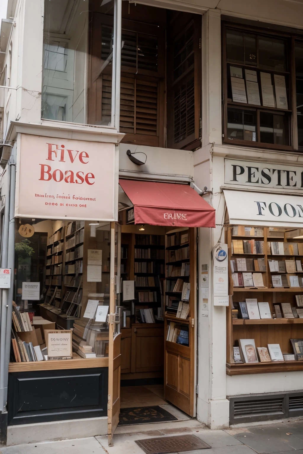 bookstore, perfect, Masterpiece, good, Shop name five kon , pastel colors