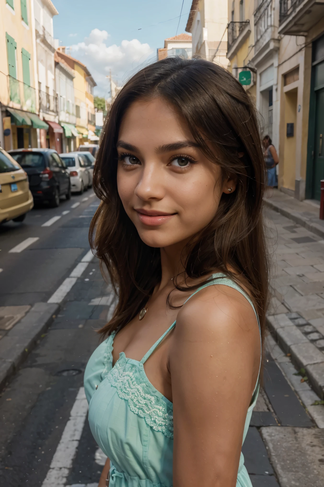raw upper body picture of a stunning (Nice:1.2) Girl, on the canals of Holland, Shops, who sell Gouda cheese, ROH, 8 TAUSEND, UHD, natural light, perfekter Tag, Amateur, offen, extreme Nahaufnahme, #Alter