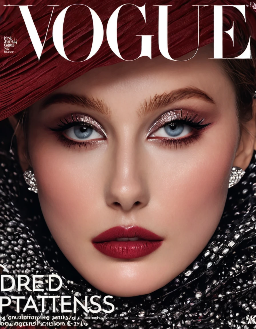 Magazine Cover, aesthetic, Vogue, (best quality,4k,8k,highres,masterpiece:1.2),ultra-detailed,(realistic,photorealistic,photo-realistic:1.37), glossy finish, vibrant colors, captivating design, professional models, iconic logo, striking typography, dynamic layout, eye-catching headlines, fashion-forward, cutting-edge style, innovative concepts, influential personalities, trendsetting fashion, in-depth articles, thought-provoking content, modern lifestyle, cultural impact, timeless appeal, stylish accessories, glamorous photo shoots, international appeal, diverse perspectives, high-fashion editorials, exclusive interviews, top-notch journalism, exquisite craftsmanship, visual storytelling, captivating cover story, captivating imagery, iconic fashion brands, avant-garde makeup, luxurious fabrics, elegant patterns, high-quality printing, sophisticated layout, trend forecasting, inspiring visuals, stunning art direction, must-read issue.
