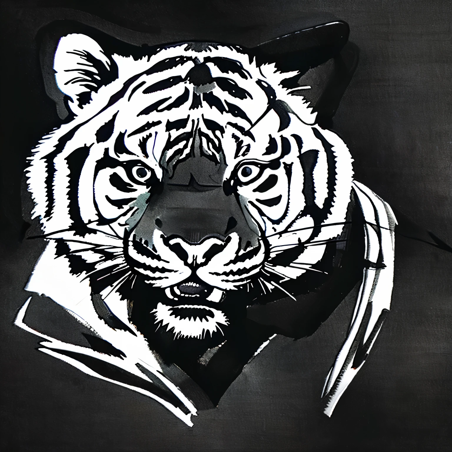 Tiger scratching