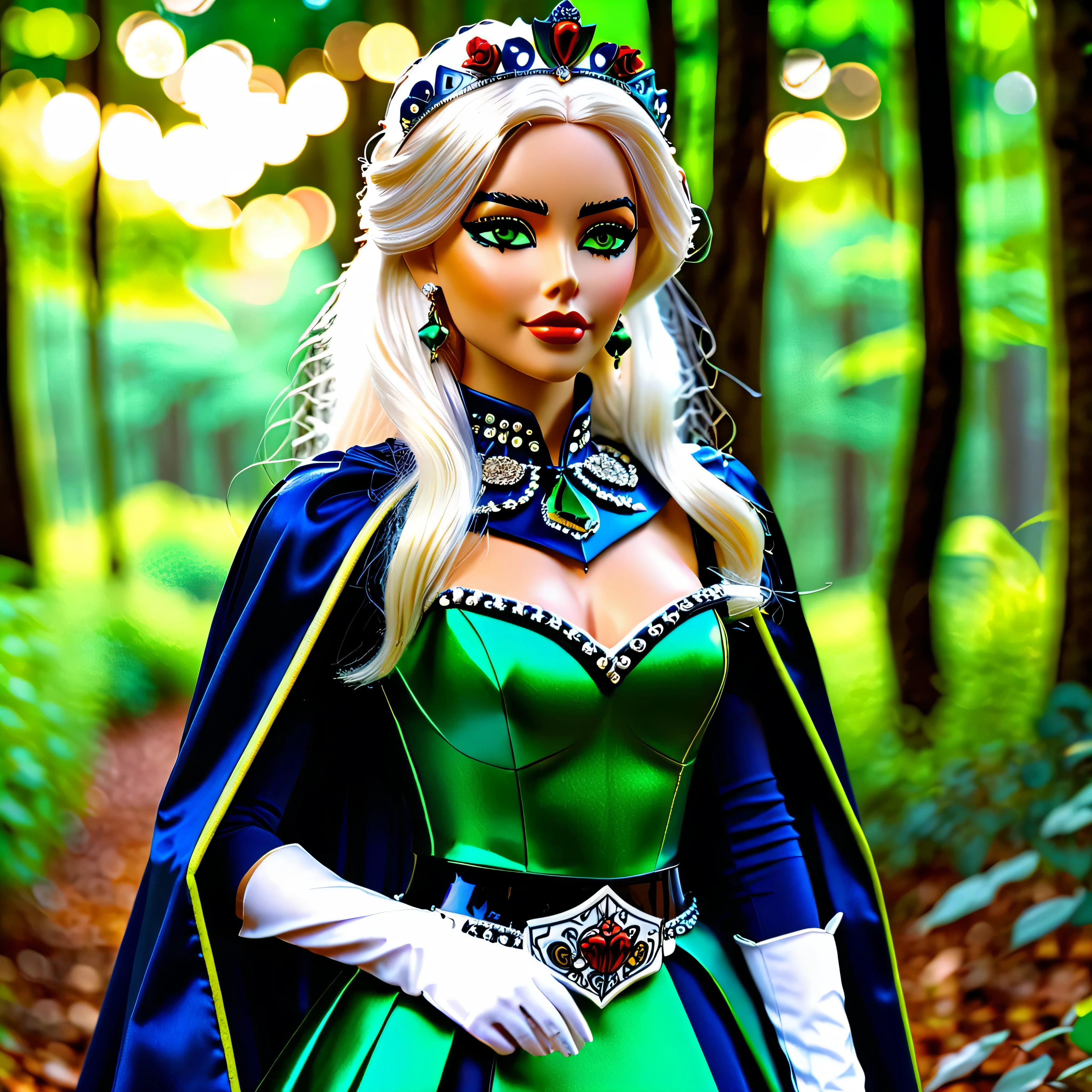 Magazine Cover, (frieren) and (Deedlit) walking through the forest, (full body view), (frieren has twintais, white hair, green epiceyes, pointy ears, wears white capelet, striped shirt, long sleeves, belt, skirt, black pantyhose, boots, earrings), (deedlit has long yellow hair, green eyes, pointy ears, wears short green dress, short sleeves, tiara, dark blue breastplate armor, dark blue pauldrons, dark blue cape, belt, bootasterpiece, best quality, HDR, UHD)), epic beautiful realistic Puppetess elegant princess natural scepter fullbody "Sceptor of Domination" Tabernacle, gorgeous puppeteer bridaldress Lys perfect symmetrical meticulously intricate fleuraison "Dia de los Muertos" rose, epic pupper-Mistress stunning clean figurine rossdraws puppet dream artgerm digital vibrant DSLR colorful hyper HDR epic UHD tmasterpiece extremely detailed ultra_high-resolution ultra_high-definition ultra_high-quality saturate reflection, varies multi etc. --v6 --s1000 --c20 --q5 --chaos100