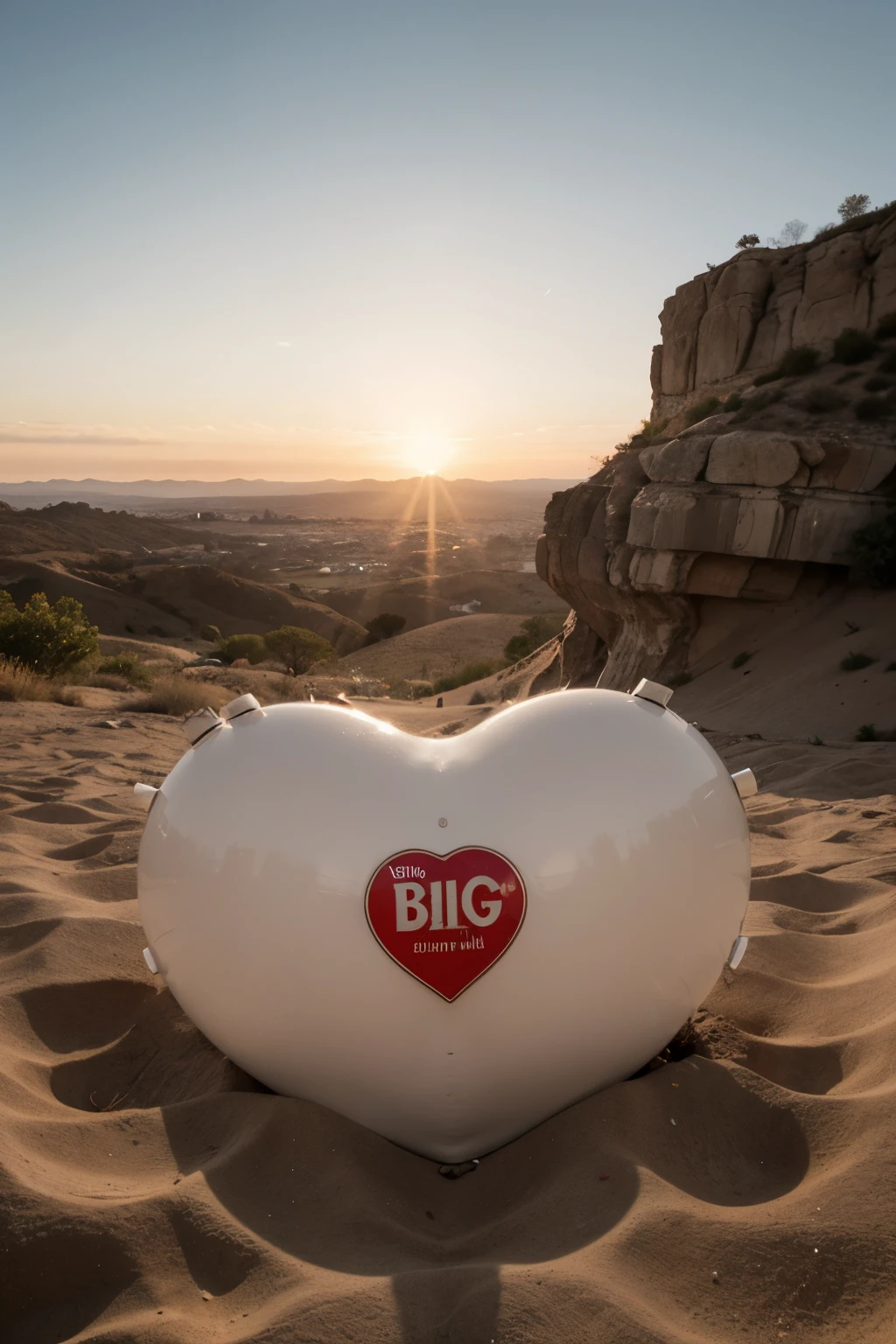 animated big heart logo with a rising sun  