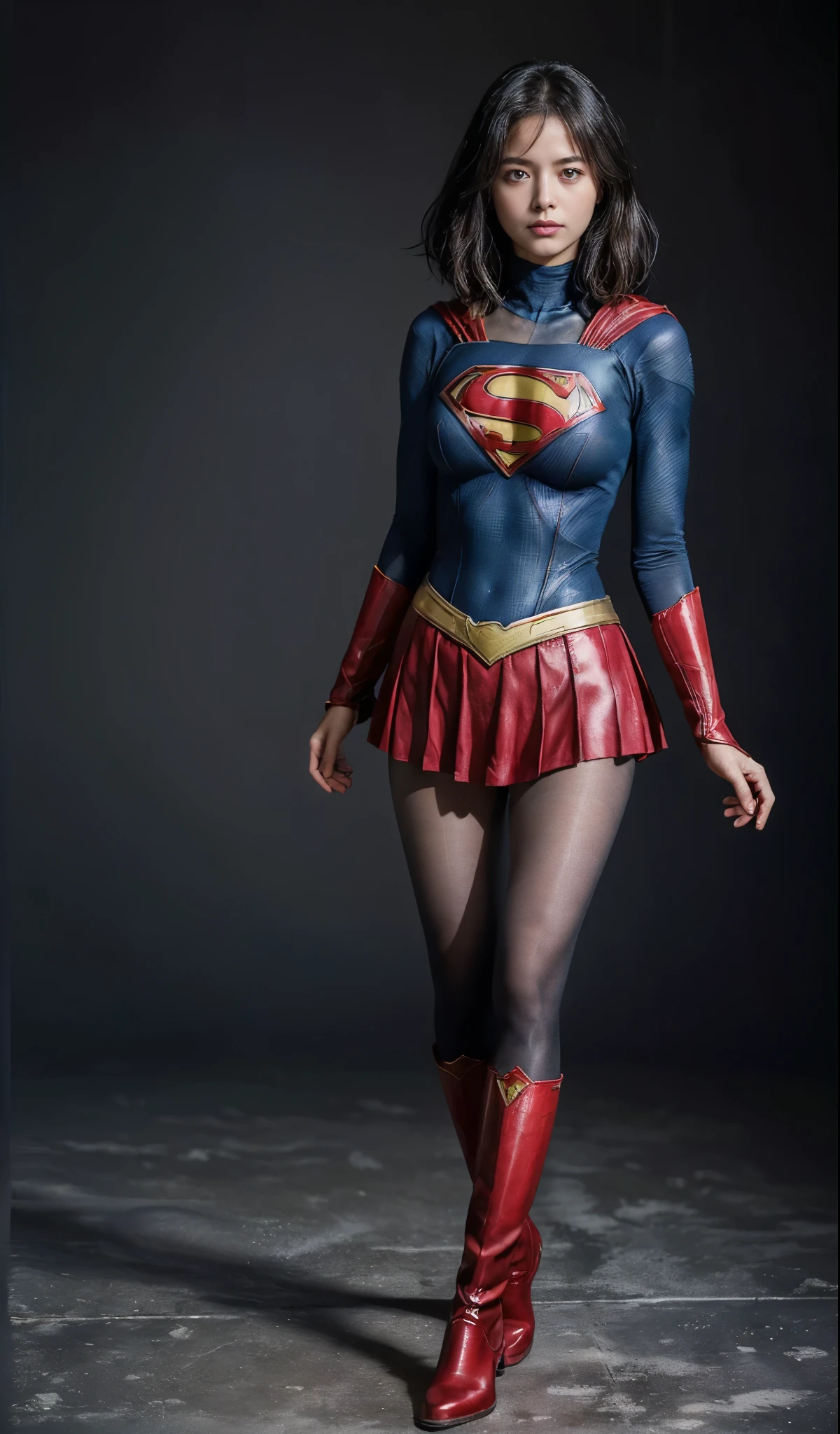 no background、(((Beautiful legs with black tights.)))、(((sufferingの美しさを法的に表現する)))、((((Make the most of your original images)))、(((supergirl costume)))、(((Beautiful berry short hair)))、(((suffering)))、(((Wear black tights on your legs、Wear red boots)))、((best image quality、8k))、((highest quality、8k、masterpiece:1.3))、(((keep background )))、sharp focus:1.2、beautiful woman with perfect figure:1.4、thin abs:1.2、wet body:1.5、Highly detailed face and skin texture、8k