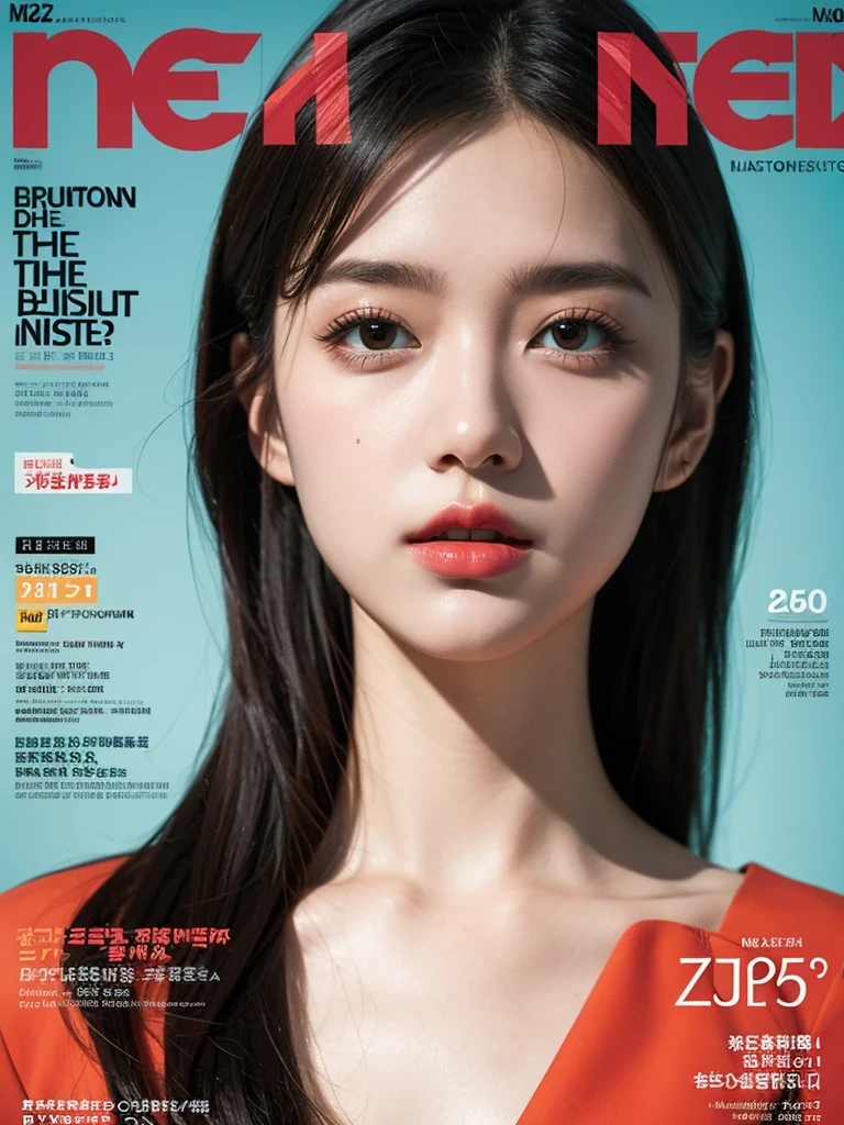 (magazine cover:1.3),ulzzang-6500, (actual: 1.3) (original: 1.2), masterpiece, best quality, beautiful clean face, whole body, 1 girl, glitch art, (digital distortion), Pixelated clipping, Data corruption,color noise, visual clutter,contemporary aesthetics