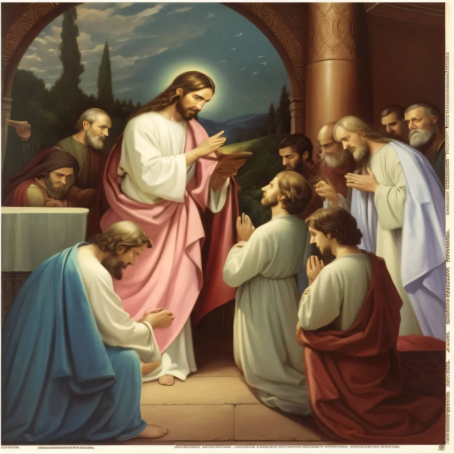 a painting of jesus is giving a blessing, ( Arte Fitzpatrick ), isso. Jan Stanisławski, artista desconhecido, Direction: Henryk Stażewski, artista desconhecido, beautiful representation, pó László Balogh, por Johann Friedrich Overbeck, Jesus wasted it on a , Direction: John Valentine, Direction: Josef Navratil