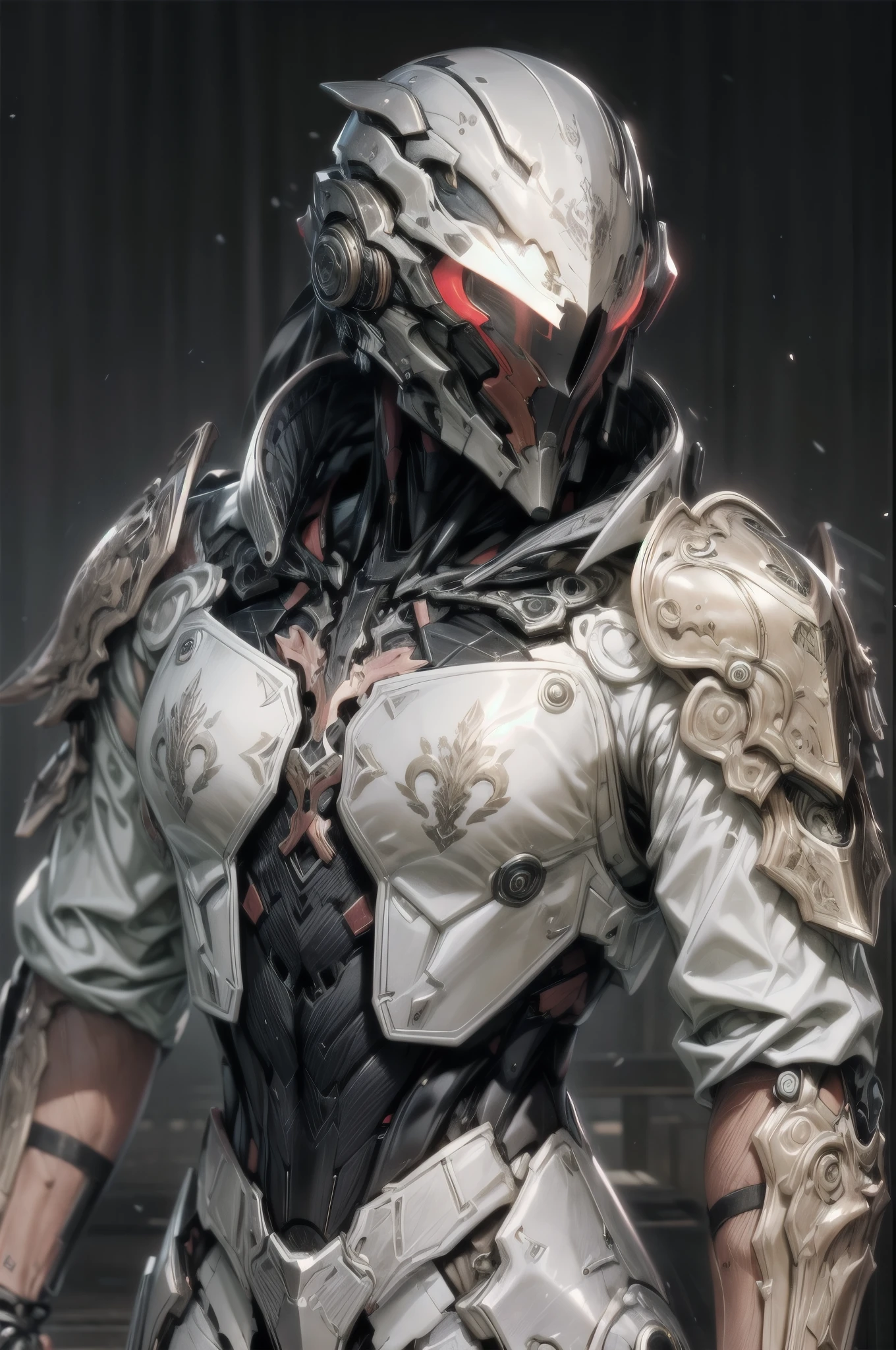 (((epic and visually stunning complex digital anime masterpiece:1.6, elegant decorated tactical military cyborg:1.3, ((gorgeous feminine male physique:1.3, graceful:1.4)) space soldier:1.3))), (((heavily muscled masculine chest:1.4, chiseled abs:1.4, heavily toned:1.4, slim yet muscular:1.3))), (((complex and beautiful:1.3, tactical:1.3, stunning scifi fantasy style:1.5, beautiful scifi style mechanical helmet:1.5, polarized visor:1.5))), (((elegant tactical double breasted trench coat:1.5, sleek exoskeleton:1.3))), (((form fitted armor plating:1.3, super sleek sensually revealing under suit:1.5, waist and thighs exposed:1.5)), ((flamboyant feminine essence:1.4, heavy mechanical gothic aesthetic:1.4)), ((androgynous body build)), (((toned yet heavily muscled gorgeous femboy physique:1.4, gorgeous perfectly defined muscles:1.4, toned sleek mechanical arms and legs:1.4, thick well rounded thighs:1.5, mechanical muscles))), ((((depth of field, cinematic lighting, chromatic aberration, ray tracing, UHD, masterpiece, top of head covered, super detail, high details, high quality, award winning, 8k, highres)))):1.6, (((dieselpunk, decopunk, artificial muscle))):1.6, (((beautifully engraved gothic scifi style design:1.4)))