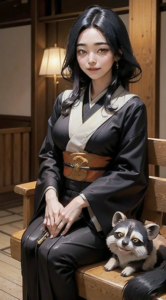 Meiji period、Yokai war、Fox、raccoon dog、dog、kimono