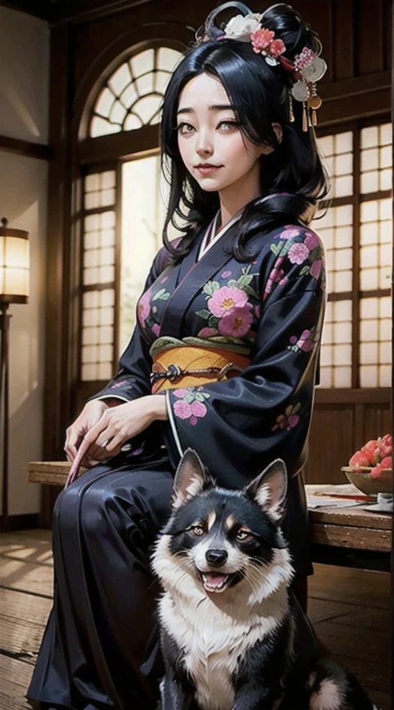 Meiji period、Yokai war、Fox、raccoon dog、dog、kimono