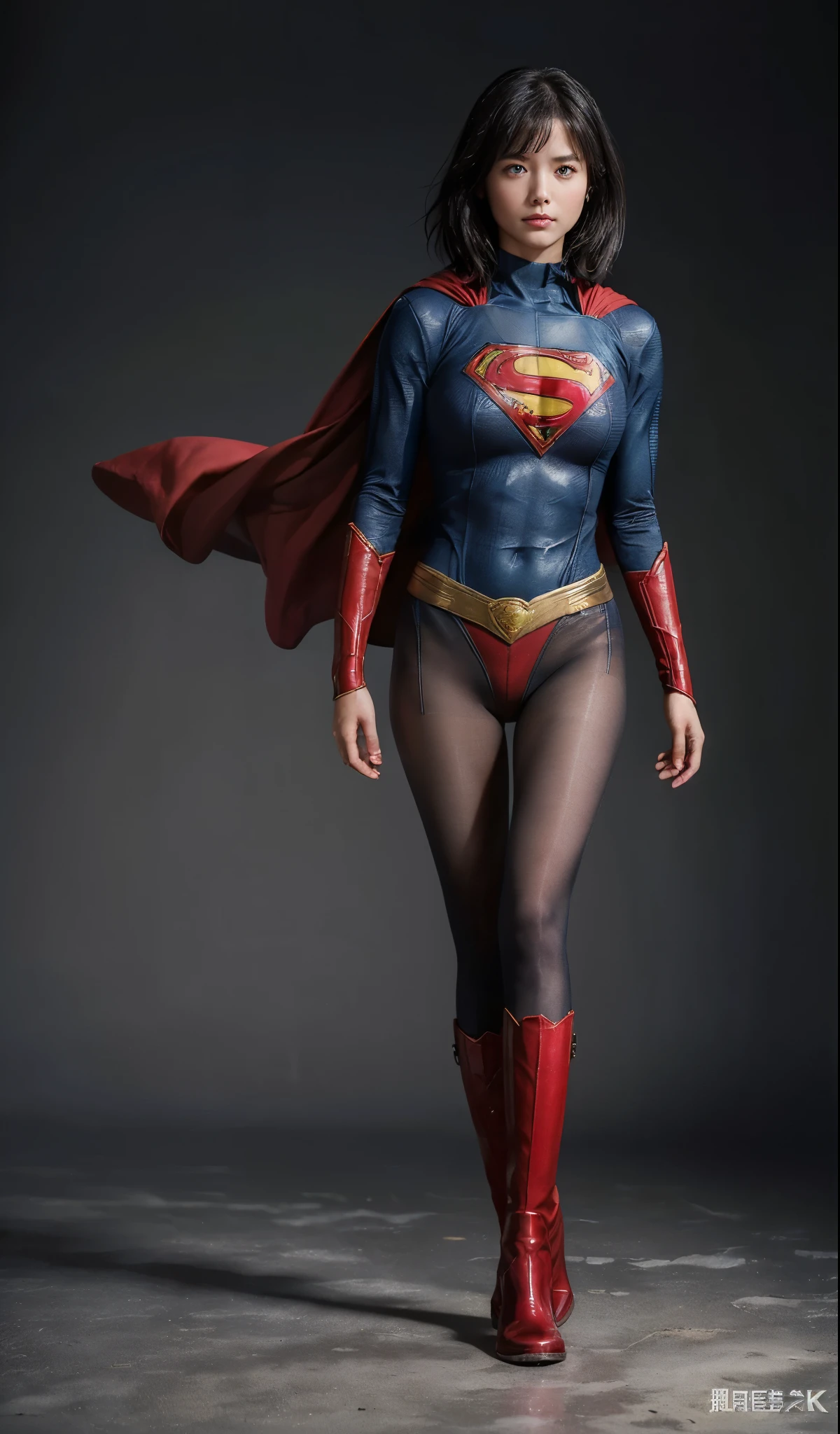 no background、(((Beautiful legs with black tights.)))、(((sufferingの美しさを法的に表現する)))、((((Make the most of your original images)))、(((supergirl costume)))、(((Beautiful berry short hair)))、(((suffering)))、(((Wear black tights on your legs、Wear red boots)))、((best image quality、8k))、((highest quality、8k、masterpiece:1.3))、(((keep background )))、sharp focus:1.2、beautiful woman with perfect figure:1.4、thin abs:1.2、wet body:1.5、Highly detailed face and skin texture、8k