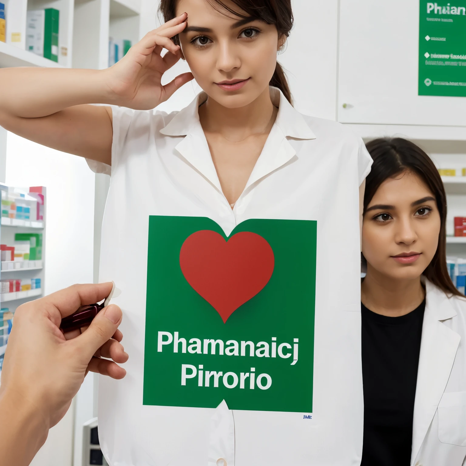 Create a pharmacy logo with your name "Pharmacardio", with emphasis on cardiac medicines