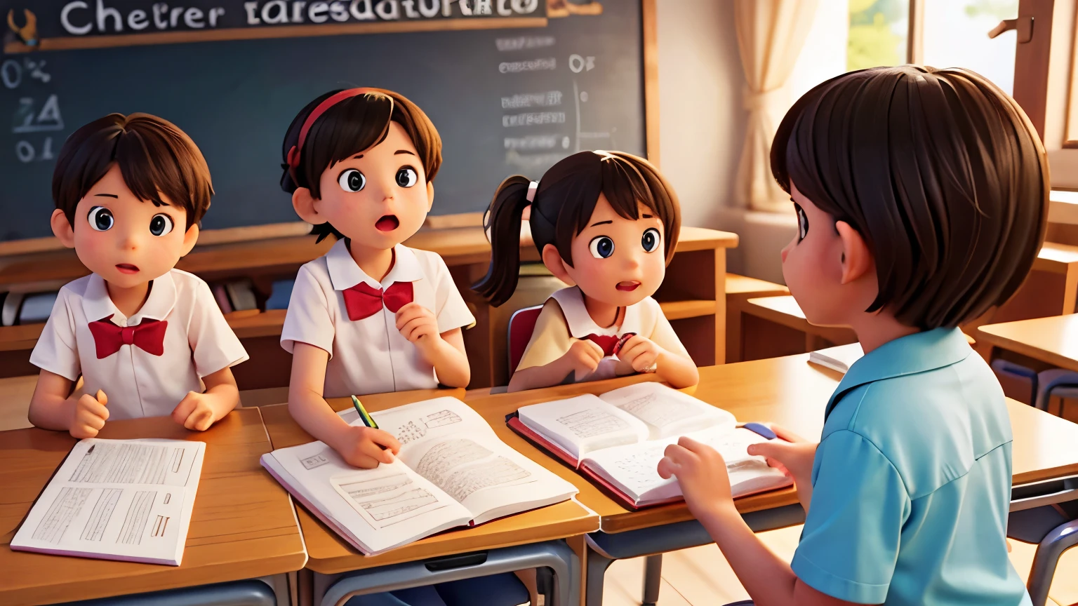 Children studying in the classroom And there is a teacher teaching.
