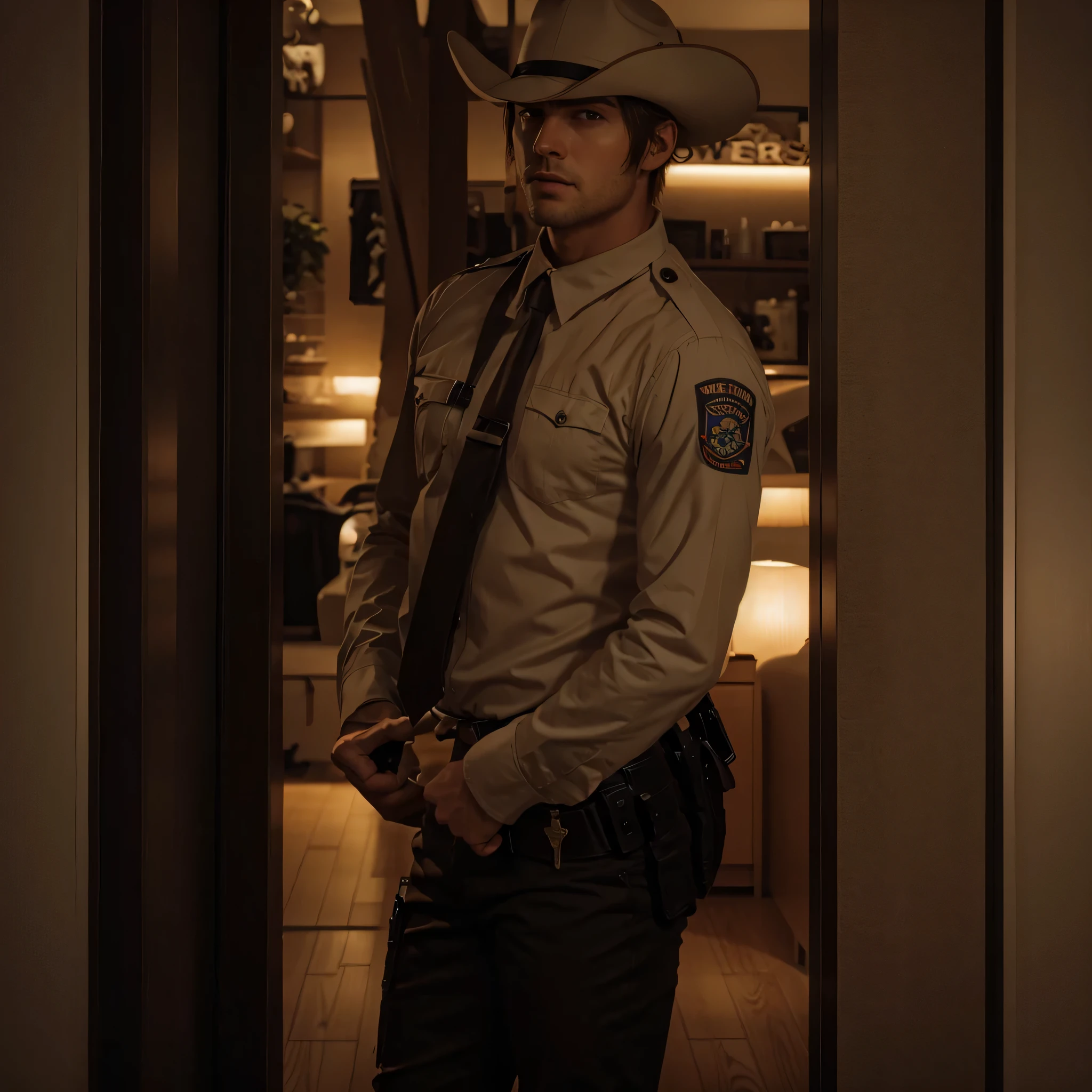 Male Leon's Kennedy residente malvado,Cinto policial, bunda