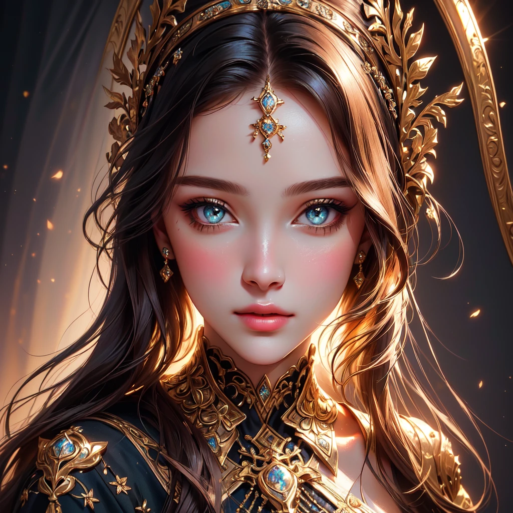 A girl with beautiful face and detailed features, such as detailed eyes and detailed lips, in a portrait. The artwork is of the best quality, with ultra-detailed rendering and a realistic touch. The focus is on the girl's face, highlighting the depth and intricacy of her eyes. The image depicts a perverse femme vibe, with the concept artists incorporating sharp focus and vivid colors to create a captivating piece. The studio lighting adds depth and dimension to the artwork, enhancing the overall composition. The background features bokeh effects, adding a touch of dreaminess to the portrait.
