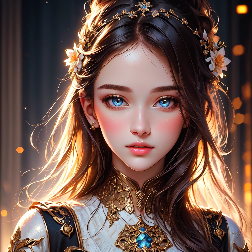 A girl with beautiful face and detailed features, such as detailed eyes and detailed lips, in a portrait. The artwork is of the best quality, with ultra-detailed rendering and a realistic touch. The focus is on the girl's face, highlighting the depth and intricacy of her eyes. The image depicts a perverse femme vibe, with the concept artists incorporating sharp focus and vivid colors to create a captivating piece. The studio lighting adds depth and dimension to the artwork, enhancing the overall composition. The background features bokeh effects, adding a touch of dreaminess to the portrait.