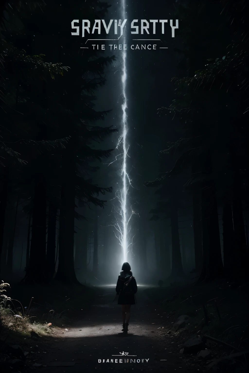 Quisiera solicitar una portada inspirada en Gravity Falls, Por favor, incluye elementos clave de la serie, como el Bosque Oscuro, the diary and a in the middle and other iconic elements. I would like the cover to capture the mysterious and adventurous atmosphere of the series. Can you create something like this?