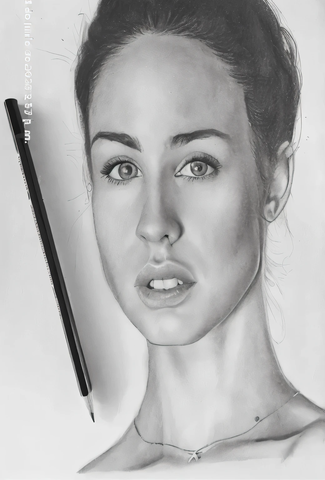 penciling of a woman with a necklace and a necklace, grafito realista, hyperboceto realista, dibujo de realismo, retrato de megan fox, dibujo realista, boceto realista, photodibujo realista, Retrato realista, pencil, retrato de megan fox, realistic penciling, retrato de megan fox como demonio, retrato muy detallado, retrato de rostro realista y detallado, hyperdibujo realista, pencil on paper