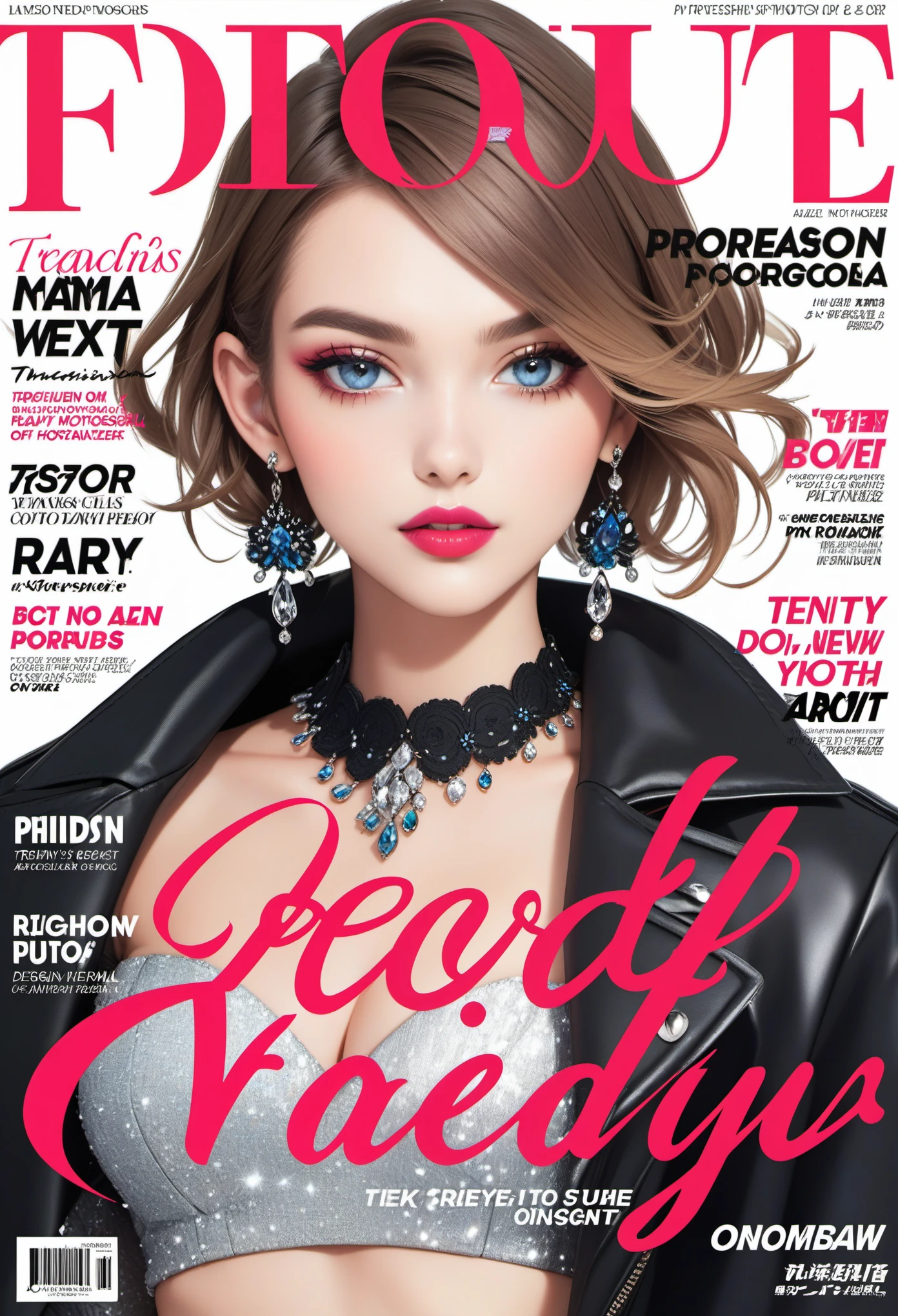 magazine cover,Fashion trendy beauty,Cover character,Fashion model,cover design,Trendy design,Professional photography,