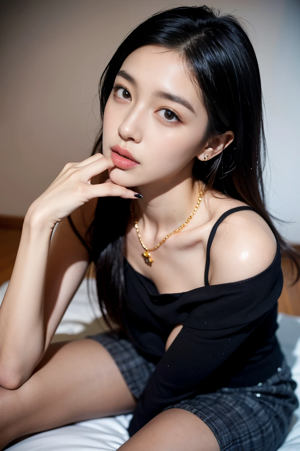 (masterpiece:1.3), (8 thousand, realistic, RAW photos, best quality: 1.4), (1 woman), (walking like a model), (very sexy),  (Beautiful makeover), (유난히 beautiful face), (incredibly beautiful body)  (beautiful face), (beautiful face),  (long eyelashes),  (double eyelid), (big bust)  ,  (Beautiful heaps),   (realistic face), (black hair. parted, long hair:1.3), 아름다운 parted스타일, realistic eyes, (really beautiful and delicate eyes), (realistic skin), (beautiful skin), (Thin blouse), (short skirt), (pantyhose),  (absurd), (attractive), (ultra high resolution), (extremely realistic), (very detailed), (golden ratio), (She&#39;s really pretty and has long legs), (small size feet),  (high heel), (necklace),  (earring),(beautiful nails manicure), (So beautiful and sexy)