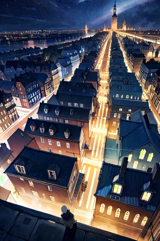 Une ville animée avec des gratte-ciels étincelants et des lumières scintillantes la nuit. 