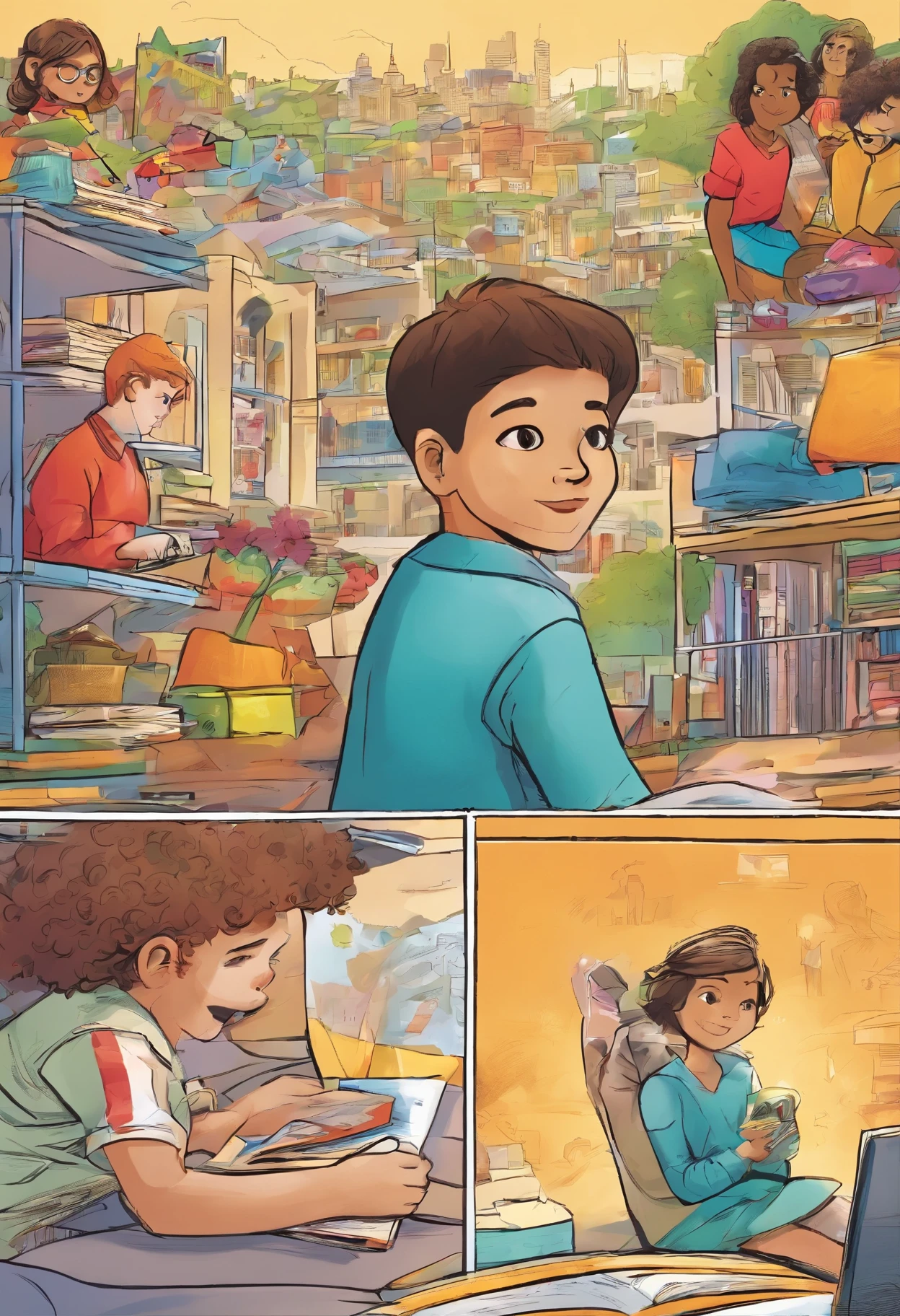 Create a comic book about a child’s right to study