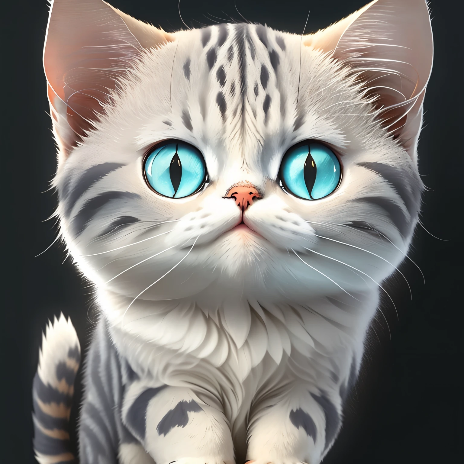 adesivo. cat, projeto plano, fundo branco, head only, bonitinho, kawaii