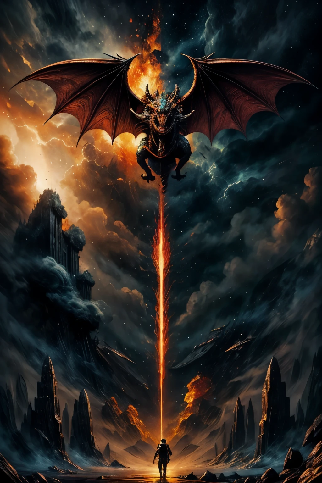 movie scene,Dragon,heavy atmosphere,epic,Realistic
