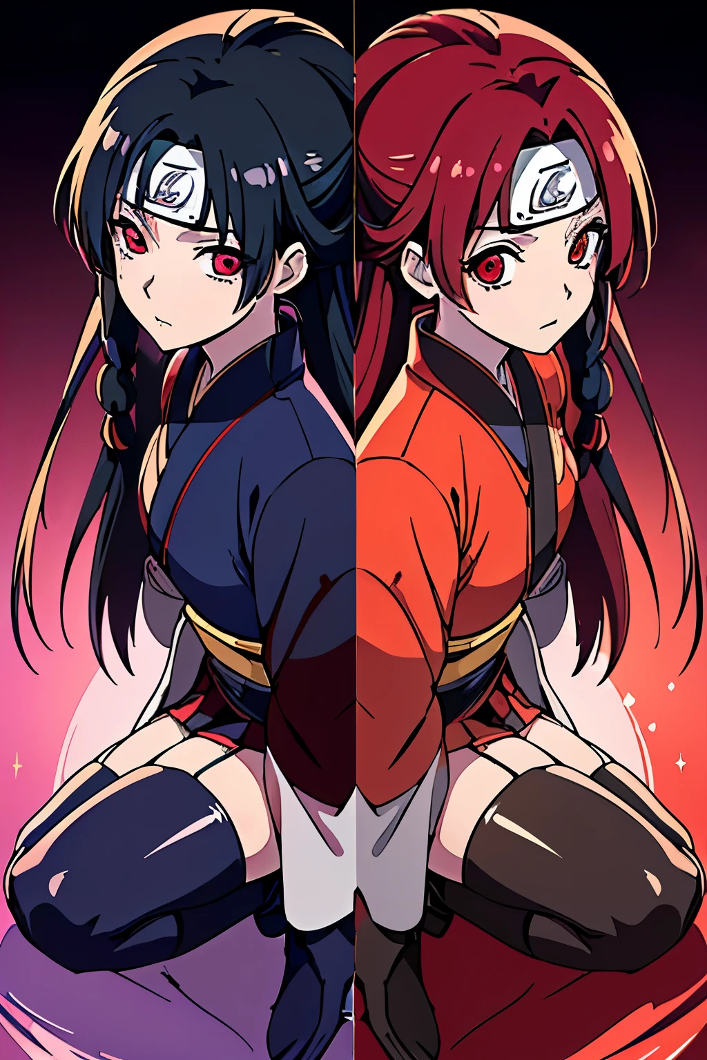 Anime, Girl, (((1girl))), (((Waifu, li meiling, li meiling Waifu))), (((Black Hair, twin bun hair style with pigtails)), ((Crimson Red Eyes eyes: 1.3, Upturned Eyes: 1, Perfect Eyes, Beautiful Detailed Eyes, Gradient eyes: 1, Finely Detailed Beautiful Eyes: 1, Symmetrical Eyes: 1, Big Highlight On Eyes: 1.2)), (((Lustrous Skin: 1.5, Bright Skin: 1.5, Skin Fair, Shiny Skin, Very Shiny Skin, Shiny Body, Plastic Glitter Skin, Exaggerated Shiny Skin, Illuminated Skin))), (Detailed Body, (Detailed Face)), Young, Lolita, (Best Quality), (((Bicep-high Gauntlets, Armored Boots, Thigh-high Heeled Boots, Armored Gauntlets))), (((Battle Kimono))), (((Skirt))), High Resolution, Sharp Focus, Ultra Detailed, Extremely Detailed, Extremely High Quality Artwork, (Realistic, Photorealistic: 1.37), 8k_Wallpaper, (Extremely Detailed CG 8k), (Very Fine 8K CG), ((Hyper Super Ultra Detailed Perfect Piece)), (((Flawless masterpiece))), Illustration, Vibrant Colors, (Intricate), High Contrast, Selective Lighting, Double Exposure, HDR (High Dynamic Range), Post-processing, Background Blur, Madara Uchiha Clothing, Naruto Anime
