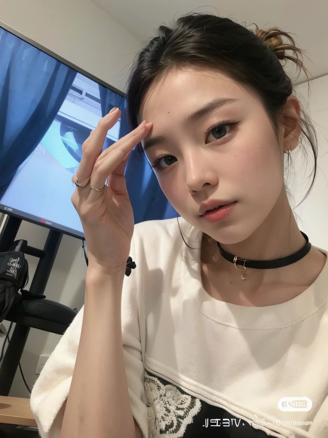 tem uma mulher posando para uma foto em uma sala, shikami, garota cara fofa, Chiho, The motto is Teshirogi, beautiful  Asian,  coreana, young cute wan Asian face, Jinyoung Shin, Japanese model, Asian face, Ulzzang,  Asian, com rosto preciso, Kotegawa Yui